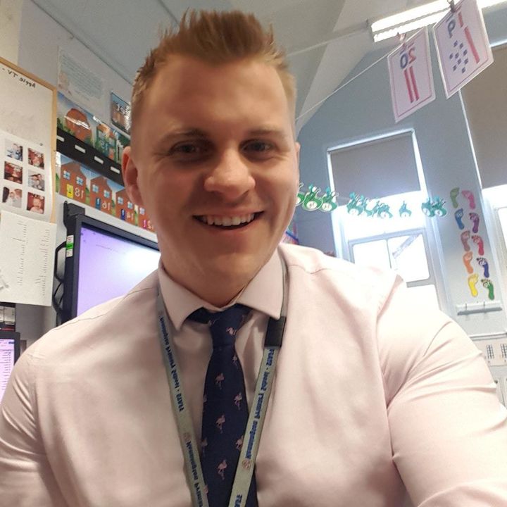 Gavin Goulds is one of three male primary teachers at his school. 
