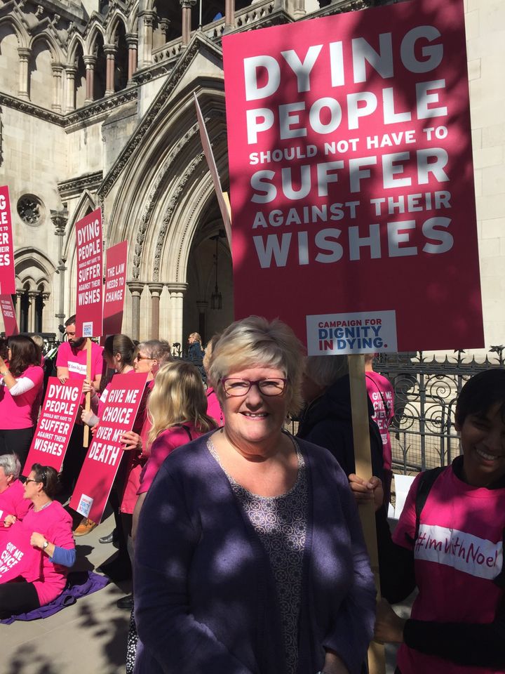 Sarah Griffith is one of the campaigners supporting Noel Conway's assisted dying case at the Royal Courts of Justice this week.