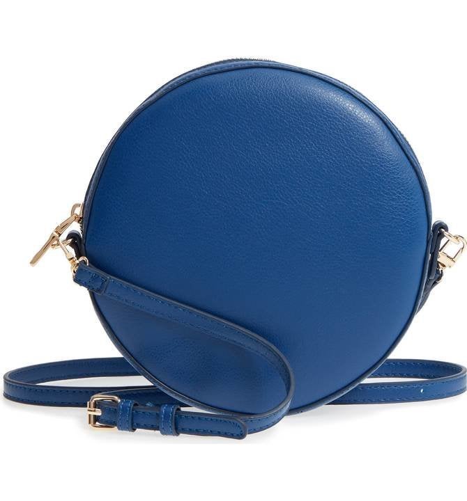 Small Round Leather Circle Crossbody Bag