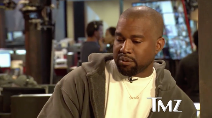 Kanye West at TMZ on Monday.