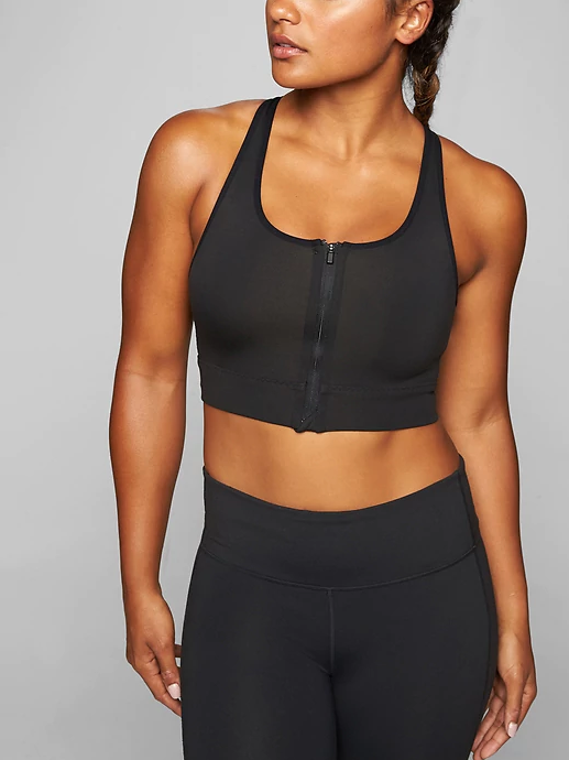 hanes zip front sports bra