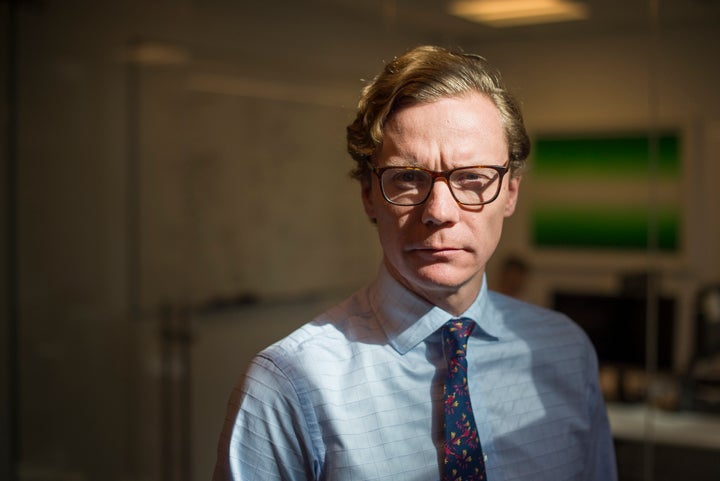 Alexander Nix, who was suspended as Cambridge Analytica's CEO in March, is seen at the company's New York City office in 2016.