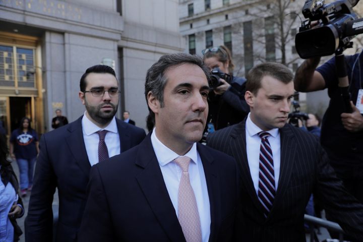Donald Trump's lawyer Michael Cohen departs federal court in Manhattan on April 26, 2018.