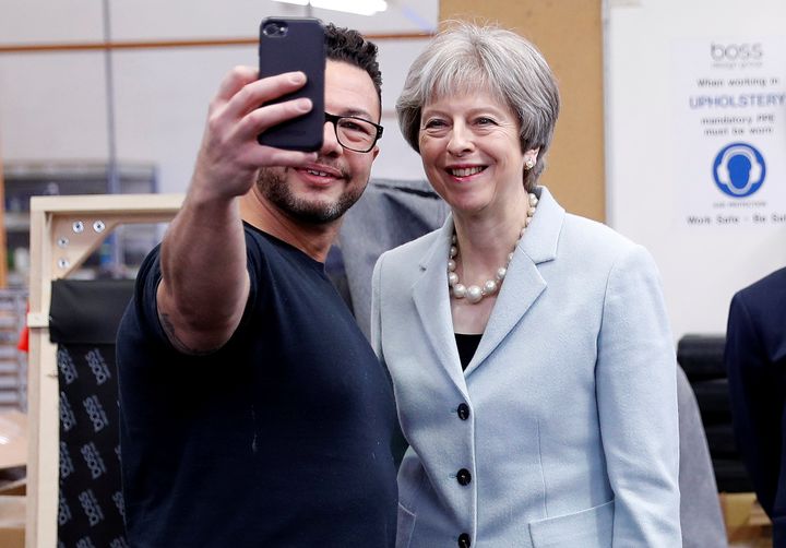 Theresa May campaigning in Dudley