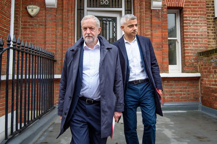 Jeremy Corbyn canvassing with Sadiq Khan