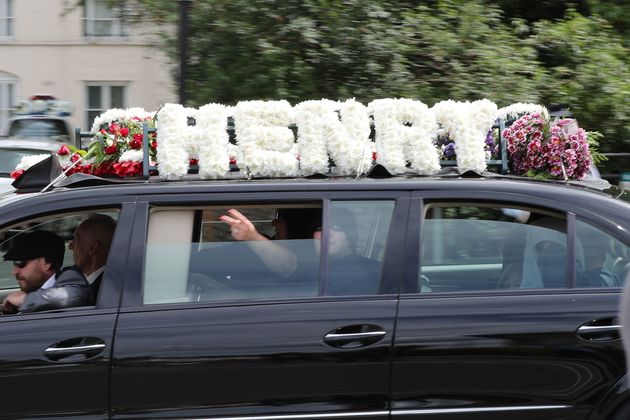 A mourner at the funeral of Hither Green burglar Henry Vincent has been arrested after the service 