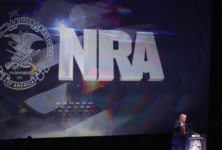 President Donald Trump, seen here in 2016, is slated to appear at the NRA's Annual Meetings in Dallas this Friday.