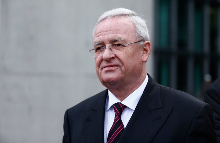 Former Volkswagen chief executive Martin Winterkorn leaves after testifying to a German parliamentary committee on the carmak