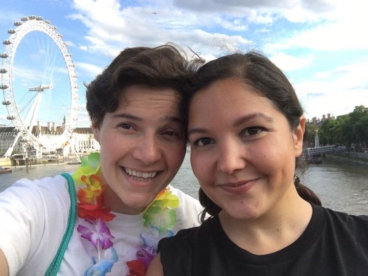 Turkish national Leni Candan, pictured with her girlfriend Anna, has run a business in the UK for 4 years and was due to apply for settlement