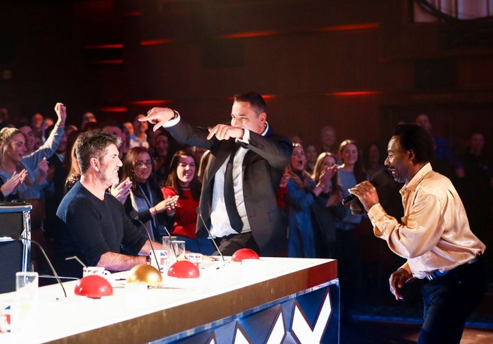 Donchez (and David Walliams) perform for Simon Cowell