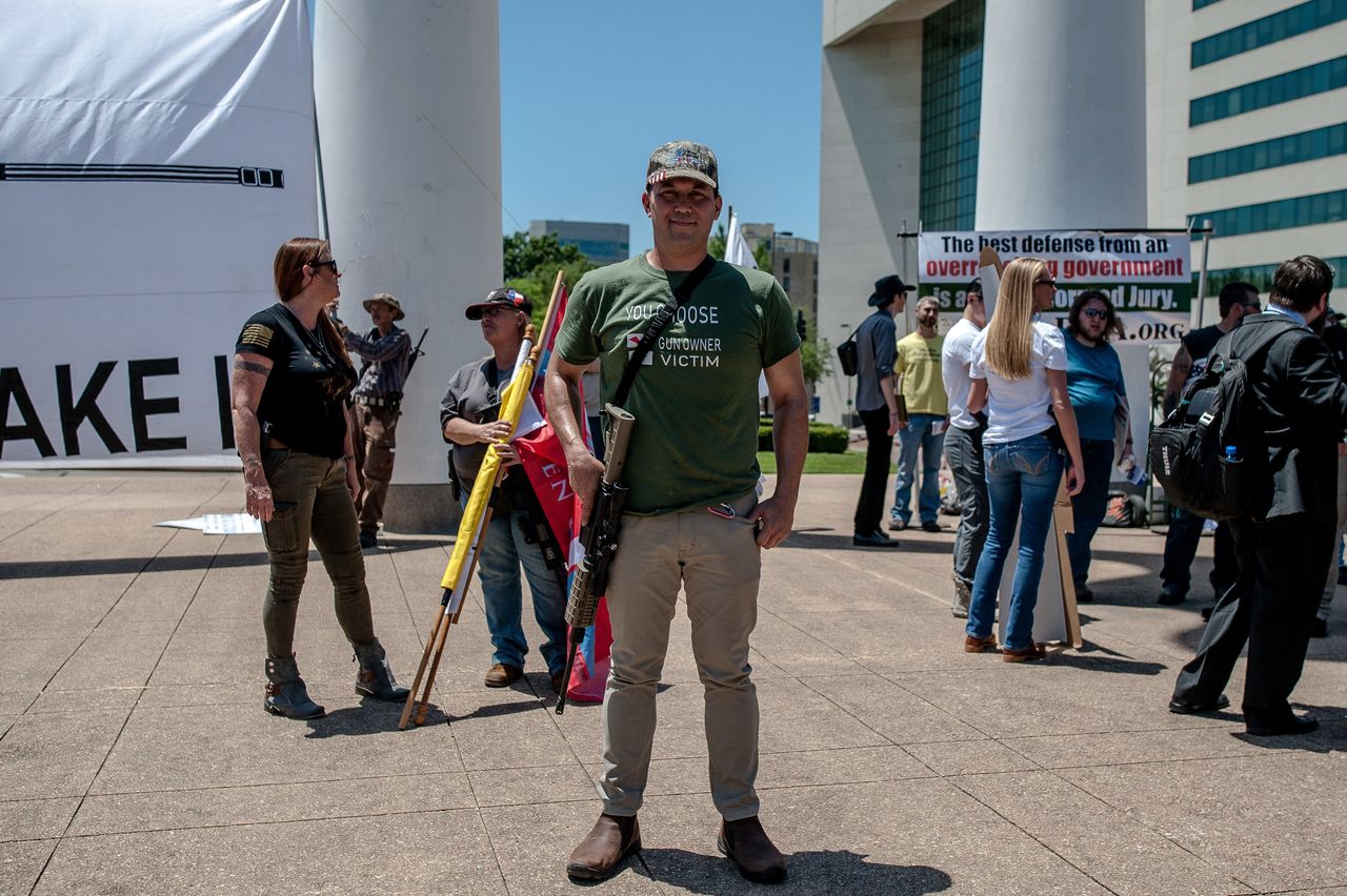 Lawrence Solem took part in a pro-Second Amendment rally on Saturday, May 5.