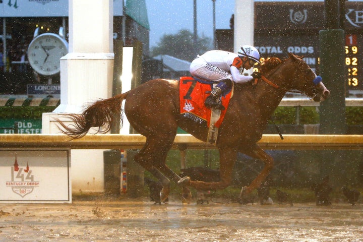 Justify, ridden by Mike Smith, is the first Kentucky Derby champion horse since 1882 that didn’t make his debut racing