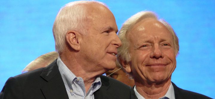Sen. Joe Lieberman (right) endorsed and campaigned for Sen. John McCain during the 2008 presidential election.