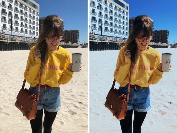 On the right is Degreff's unedited image, and on the right is the same image made to be much bluer.