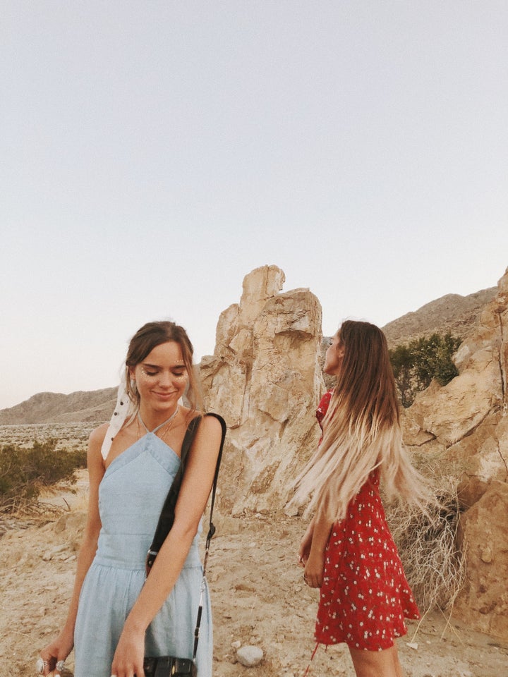 The sisters' photo edited to their liking.