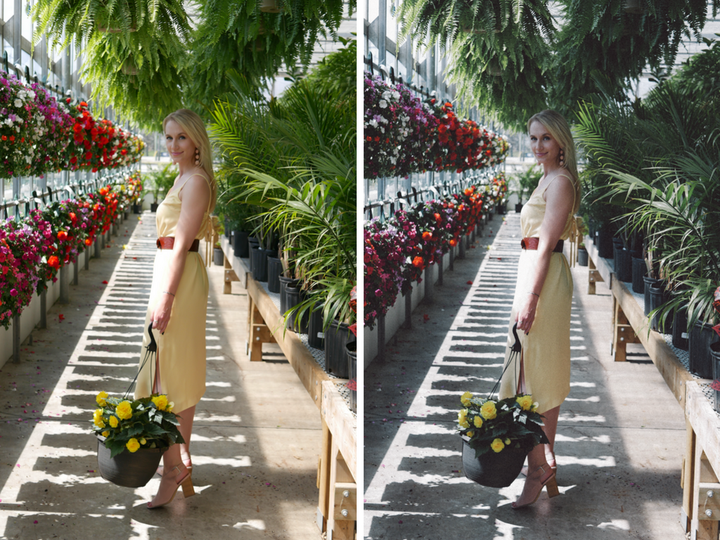 On the left is Weldon's original photo, and on the right is her photo edited to be much darker, which she dislikes.