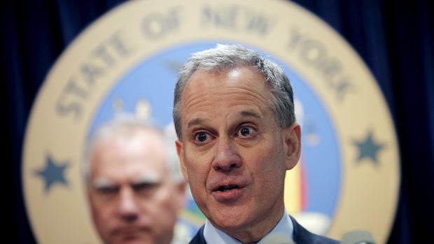 New York Attorney General Eric Schneiderman speaks at a news conference with other U.S. State Attorney's General to announce a state-based effort to combat climate change in the Manhattan borough of New York City, March 29, 2016. REUTERS/Mike Segar