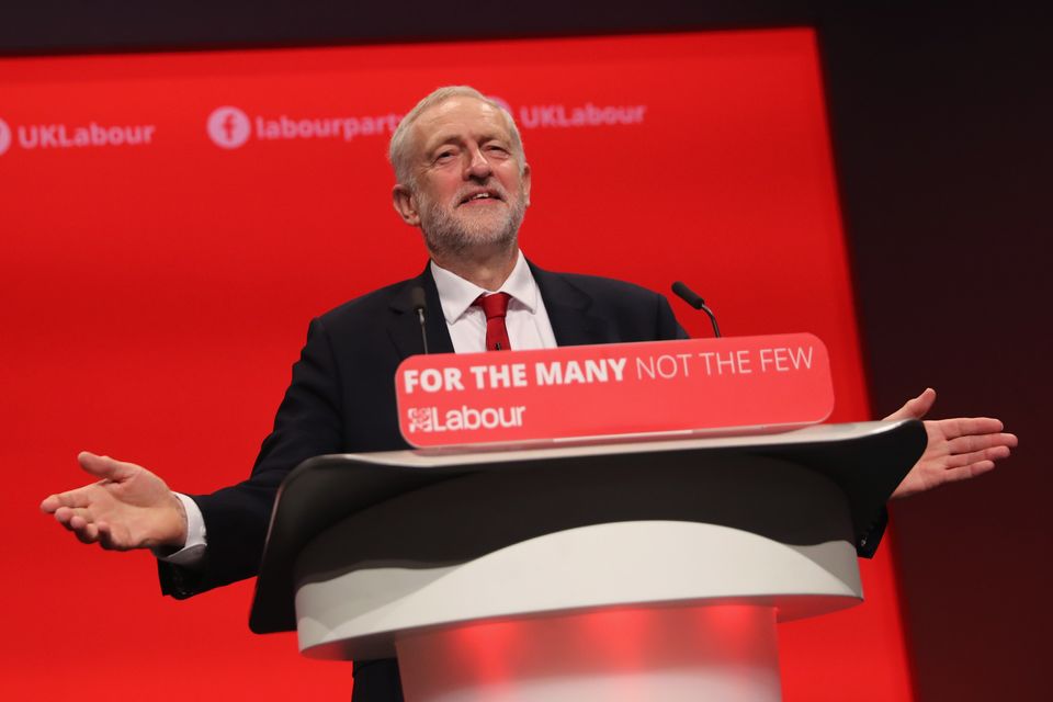 Jeremy Corbyn addresses delegates on the final day of the Labour Party conference in Brighton last year.