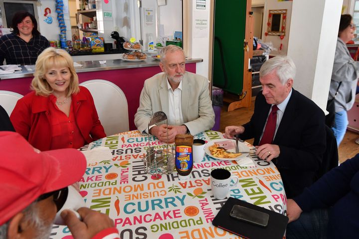 Jennie Formby, Jeremy Corbyn and John McDonnell on the campaign trail