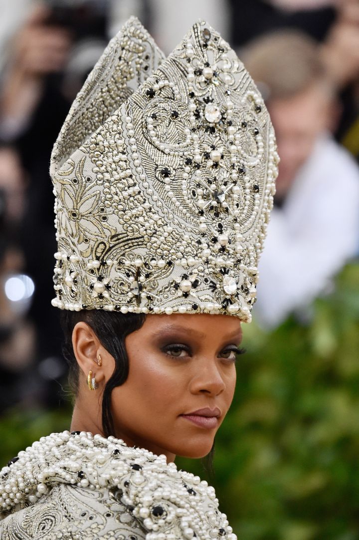 Rihanna Just Won the Met Gala Again, This Time With A Bishop's Hat