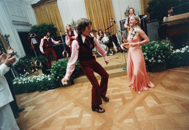 Susan Ford dancing at her prom in the East Room of the White House.