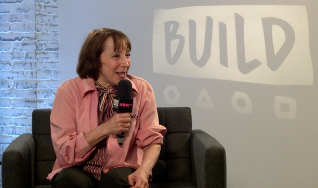 Didi Conn on 'BUILD', sporting her original 'Pink Ladies' jacket