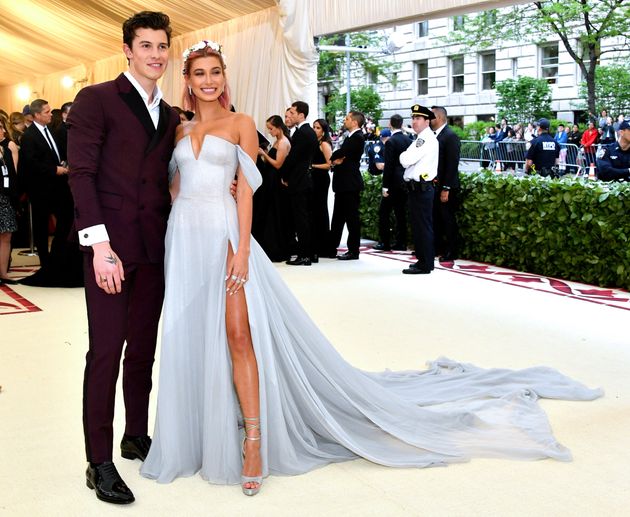 Shawn Mendes Sweetly Attended To Hailey Baldwins Gown At