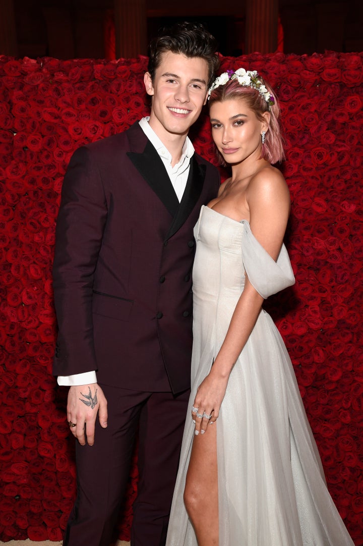 Mendes and Baldwin pose for photos at the New York City event.
