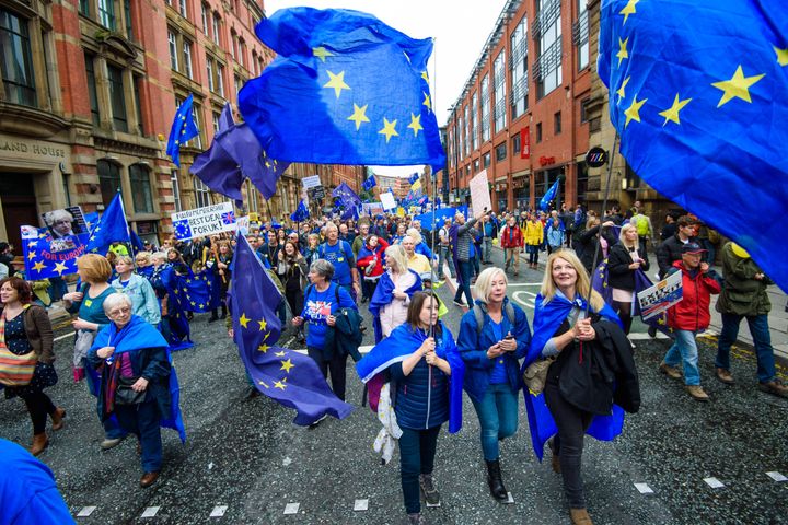 An anti-Brexit march in Manchester last year