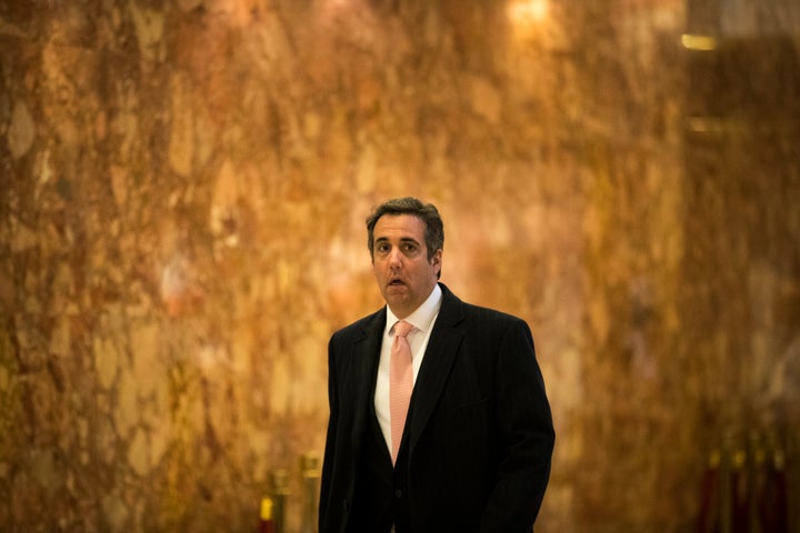 Michael Cohen, personal lawyer for Donald Trump, walks through the Trump Tower lobby in New York in January 2017.