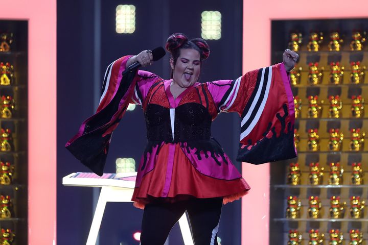 Netta rehearses for the Eurovision semi-final