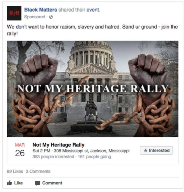 "Not My Heritage Rally"