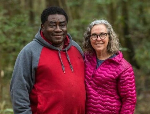 Environmentalist, pastor and nonprofit leader, Rev. Leo Woodberry, with Dogwood Alliance Founder and Executive Director Danna Smith at Congaree National Park in South Carolina.