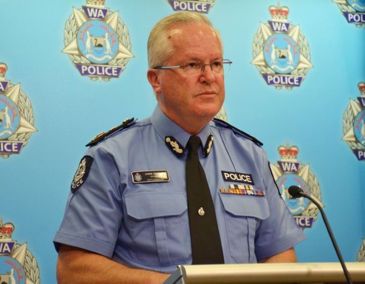 Police Commissioner Chris Dawson addresses the media in Perth, Australia, May 11, 2018. 