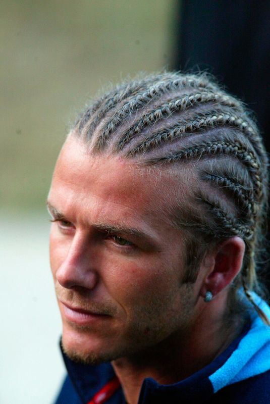 This hairstyle seen during the England training in Durban South Africa, 2003, has conversely been included in round ups of the most iconic footballer haircuts of all time and&nbsp;Beckham's most misguided style choices.