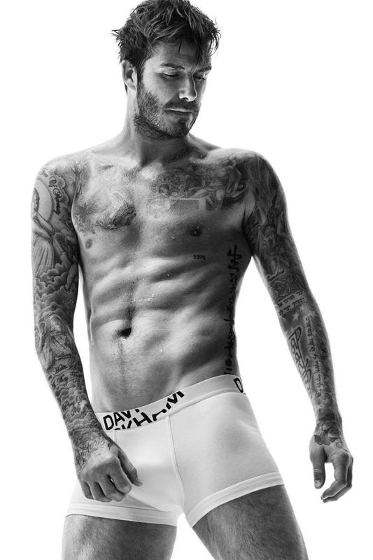 Modelling underwear for H&amp;M and showing off his ever growing tattoo collection in 2015.