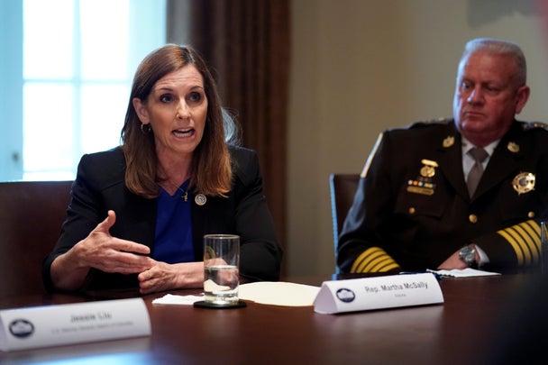 U.S. Representative Martha McSally (R-AZ) speaks during a meeting between President Donald Trump, members of Congress and U.S. law enforcement about crime and immigration issues, specifically the MS-13 gang, at the White House in Washington, U.S. February 6, 2018. REUTERS/Jonathan Ernst