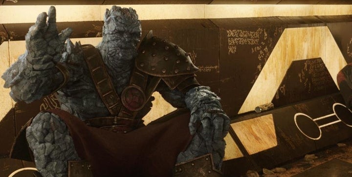 Taika Waititi as Korg in "Thor Ragnarok."