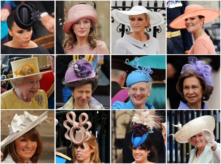 Some of the many fancy hats and fascinators worn at the royal wedding in 2011.