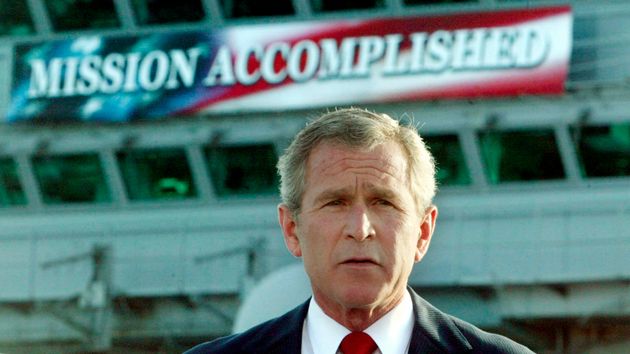 Bush's infamous 'Mission Accomplished' speech in 2003. 