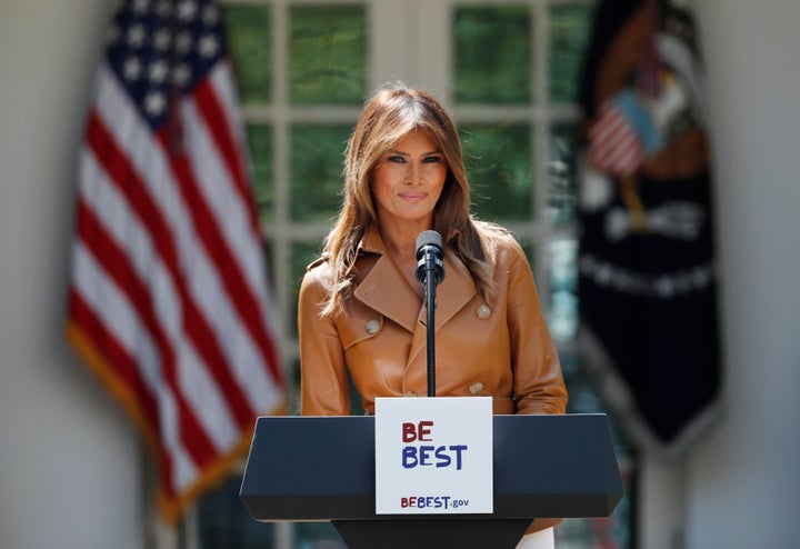 First lady Melania Trump delivers remarks at the launch of her "Be Best" initiatives at the White House last Monday.