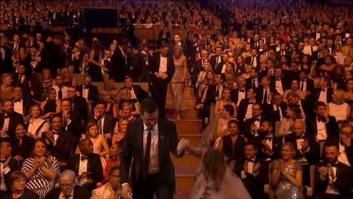 Caroline Flack did a Jennifer Lawrence at the TV BAFTAs