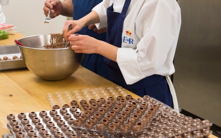 Chefs prepare truffles for the royal wedding.