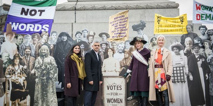 Justine Simons (far right) with Amika George, Sadiq Khan and Lucy Worsley (L-R)