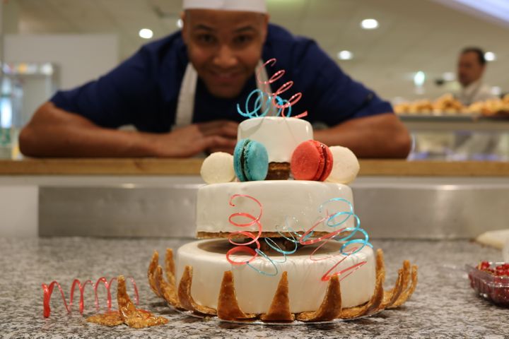 Brice Diallo Pattissier at Heidis Bakery Windsor and our wedding entremet