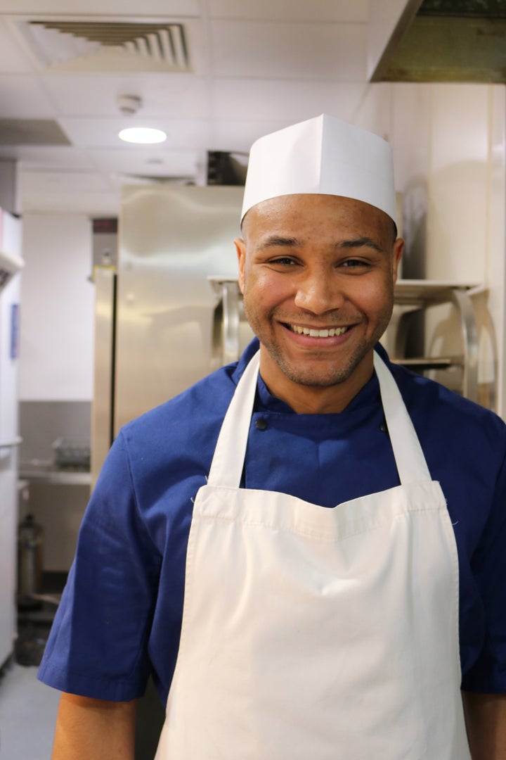 A happy Brice Diallo of Heidi's Bakery - before we start work ...