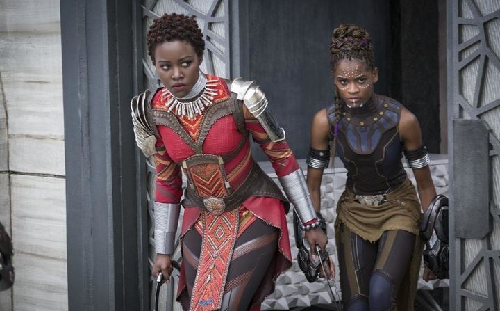 Nakia (Lupita Nyong’o) and Shuri (Letitia Wright) in "Black Panther." 