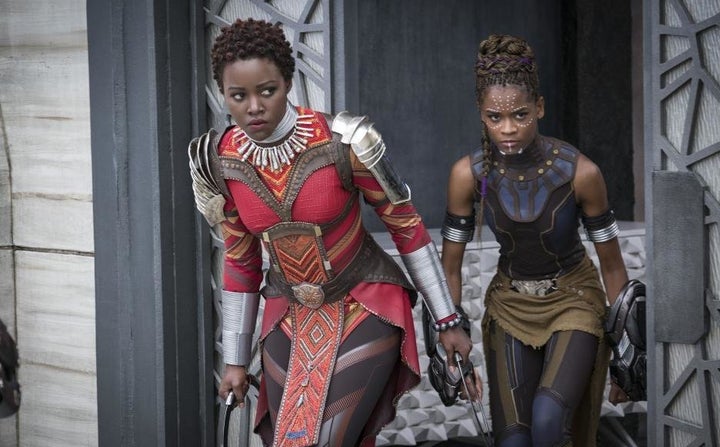 Nakia (Lupita Nyong’o) and Shuri (Letitia Wright) in "Black Panther."