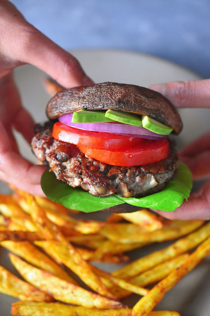 That's a portobello bun on that gorgeous burger.