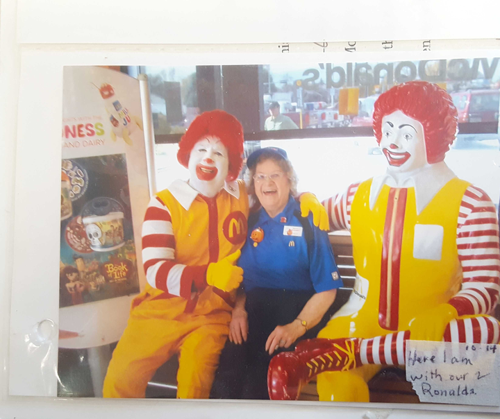 A photo from Alice Pirnie's McDonald's scrapbook.